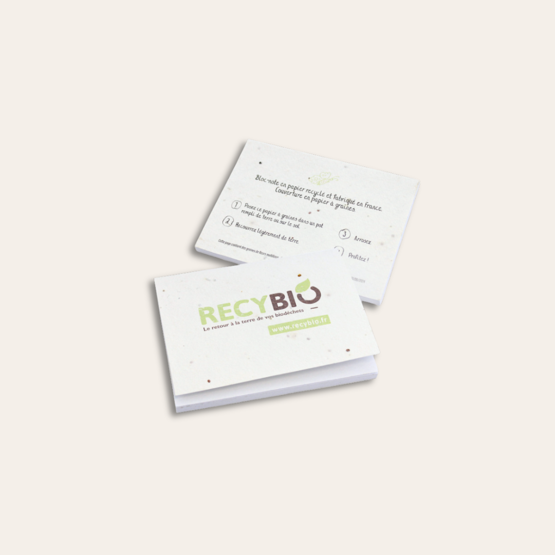 Bloc-notes graines personnalisable Bloc-notes recto-verso et illsutré.