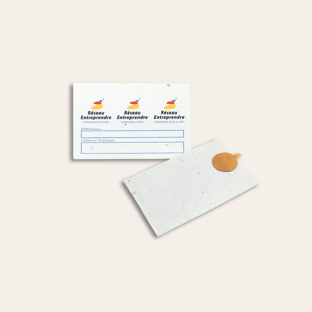 Badge à semer recto-verso Recto verso carte.