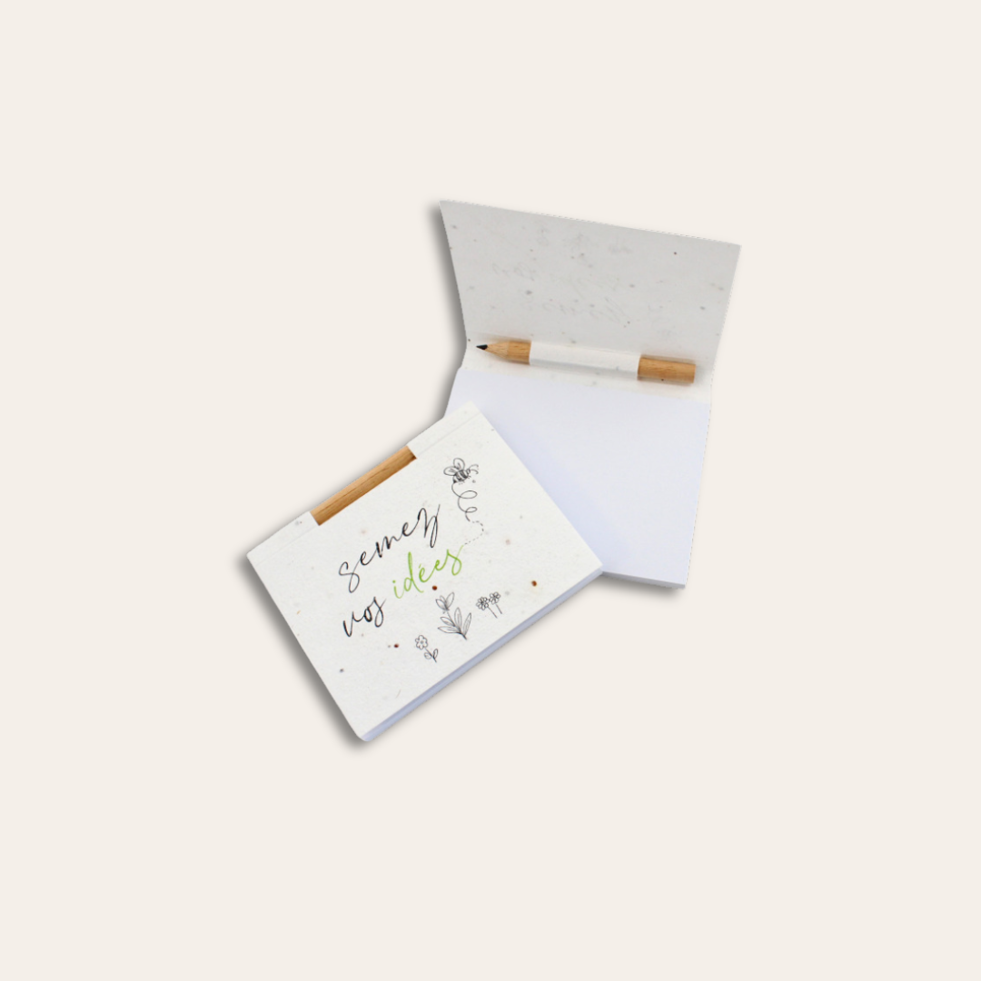 Bloc-notes graines semez vos idées Bloc-notes graines avec crayon inclus.