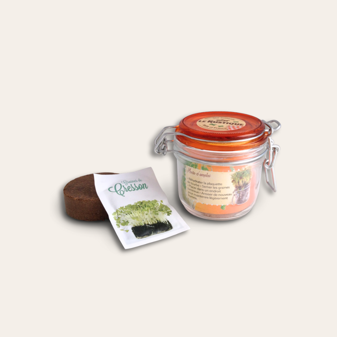 Bocal à graines Bocal à graines, sachet et tourbe.