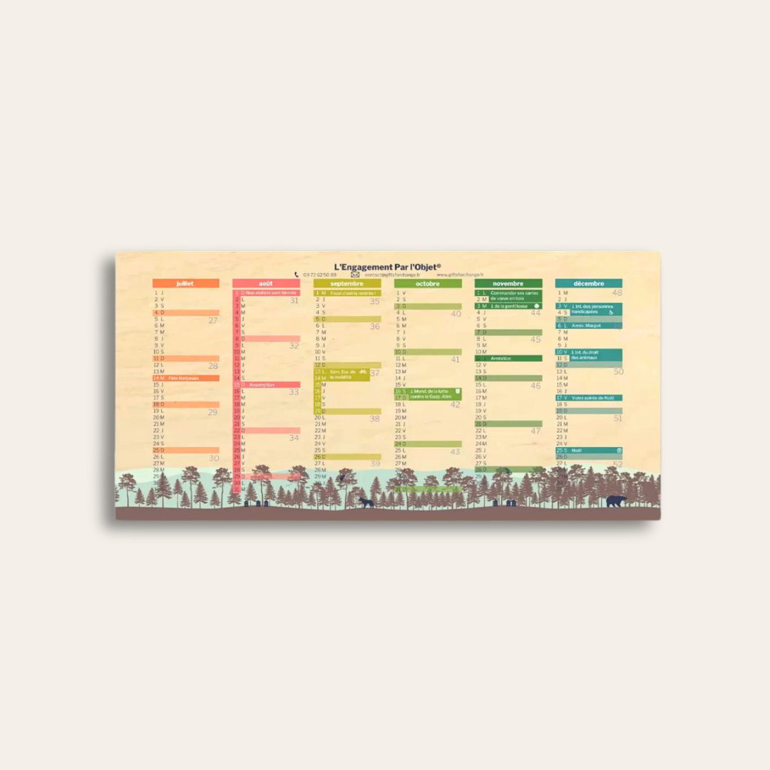 Calendrier en bois écologique Petit calendrier en bois.