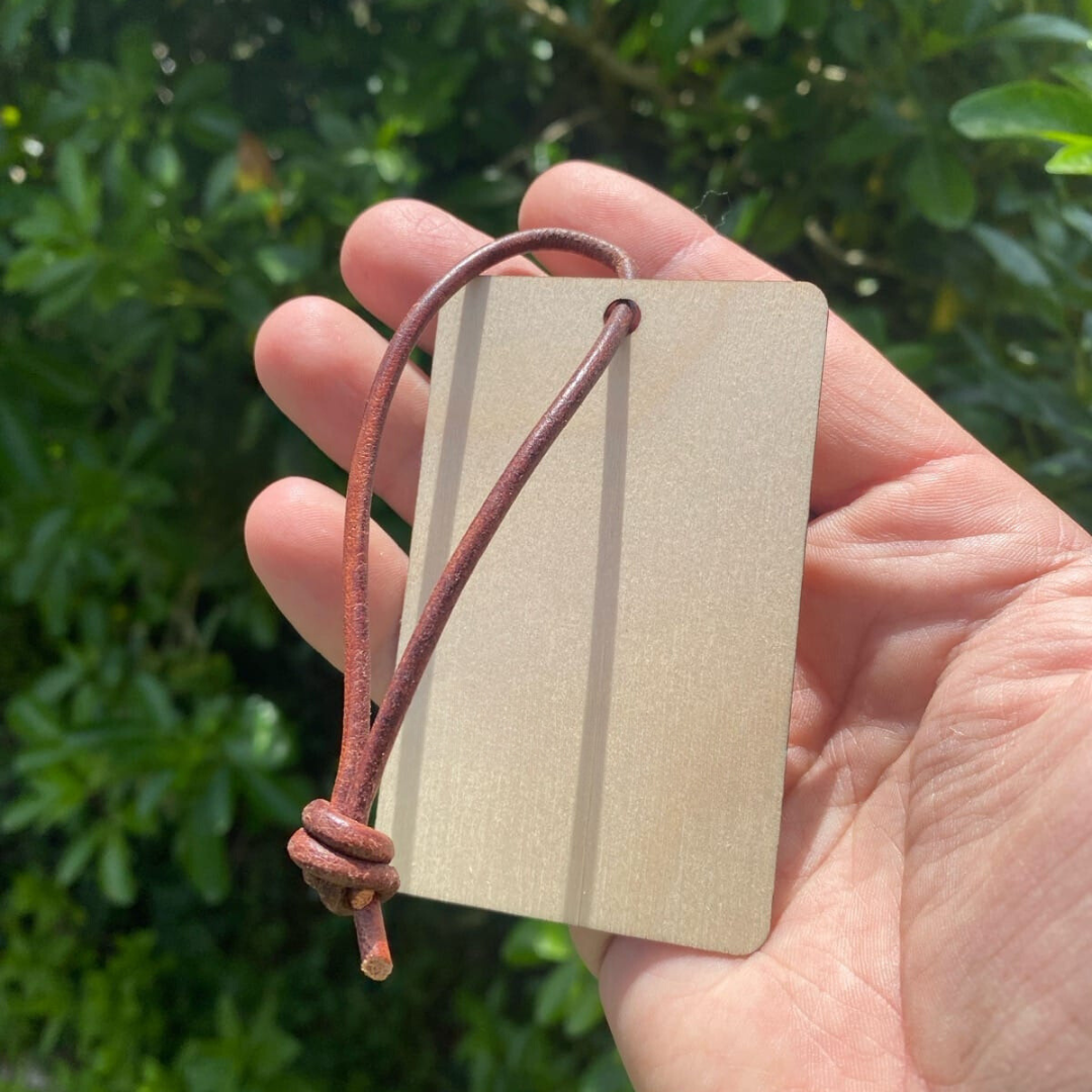 Carte Chambre porte clé cordon cuir carte en bois avec cordon cuir