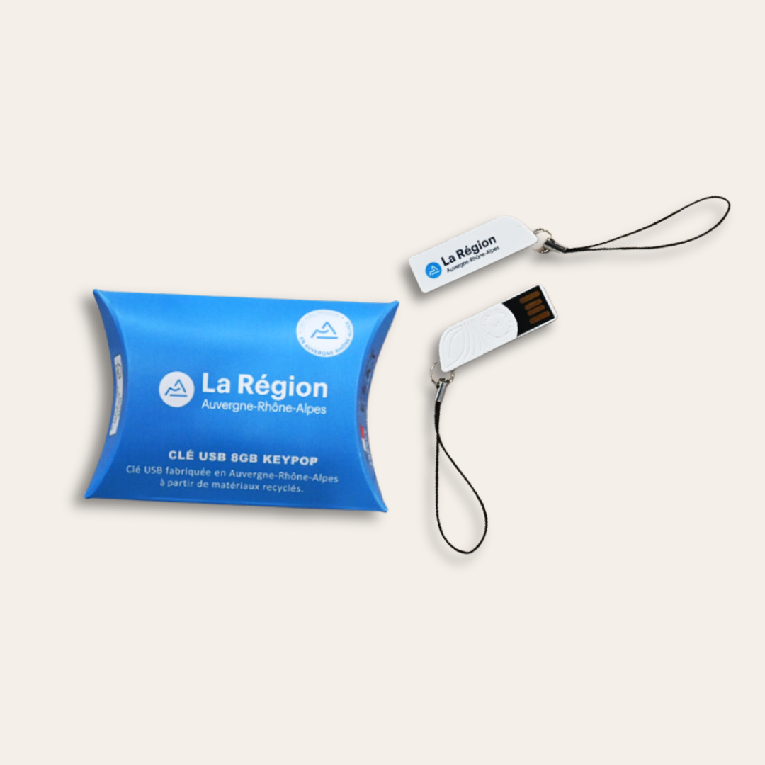 Clé USB en amidon de maïs La Région Auvergne-Rhône-Alpes Clé USB amidon de maïs publicitaire.