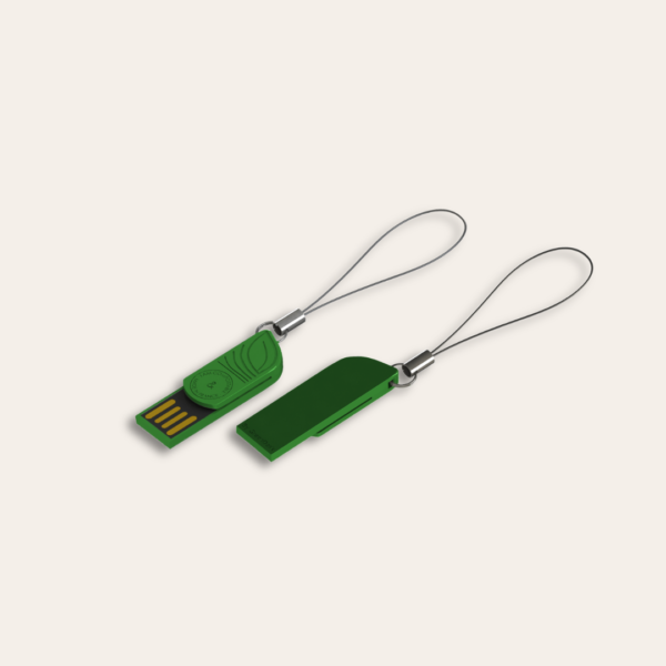 Clé USB amidon de maïs coloris vert.