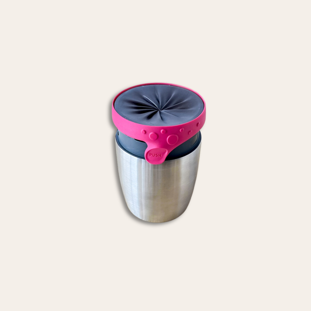 Mug inox 200ml made in France Mug inox de 200ml et refermable fabriqué en France.