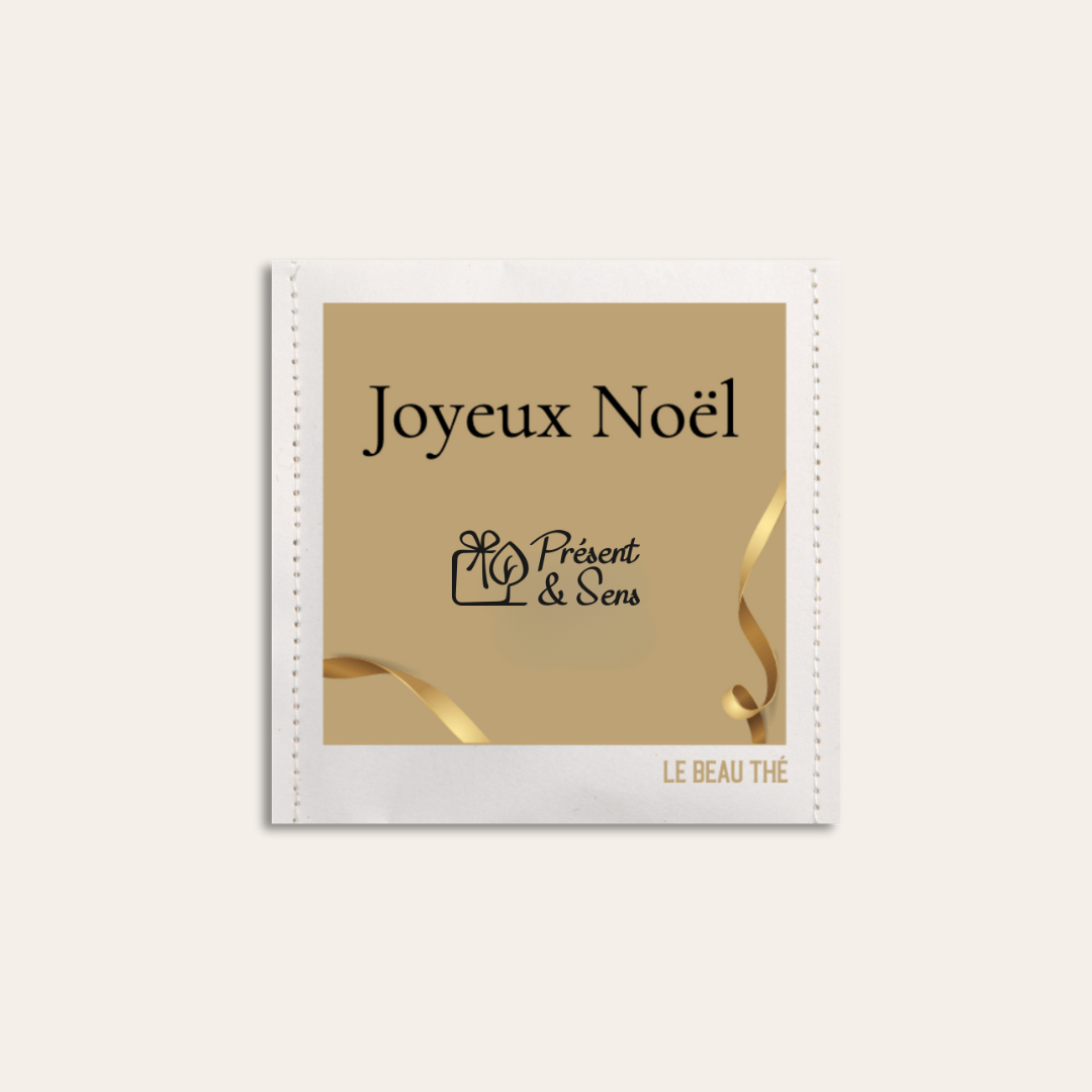 Sachet de thé illsutré Joyeux Noël.