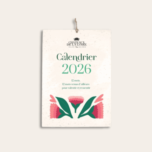 calendrier à feuilleter avec des graines pour les chateaux de la loire