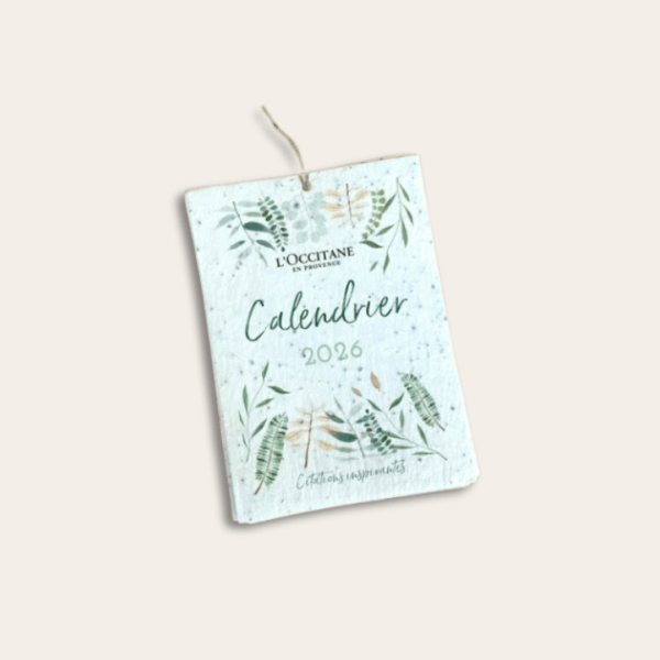 calendrier à planter faite pour la marque de cosmétique L'Occitane