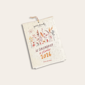 petit calendrier à feuilleter, papier ensemencé à planter avec 13 graines de fleurs différentes