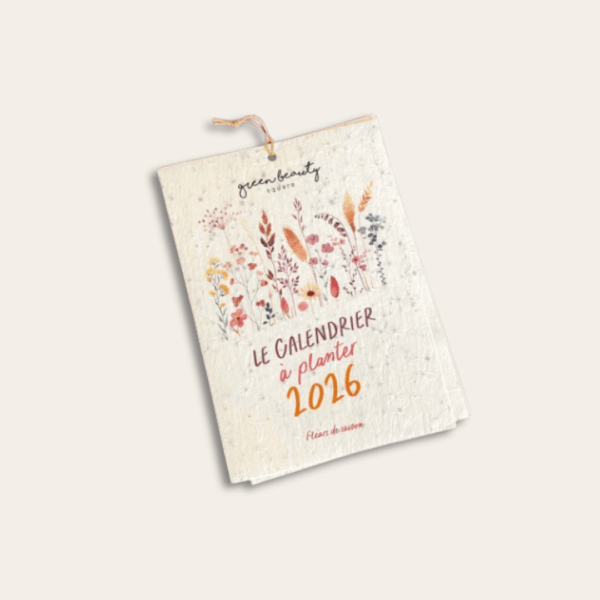 petit calendrier à feuilleter, papier ensemencé à planter avec 13 graines de fleurs différentes