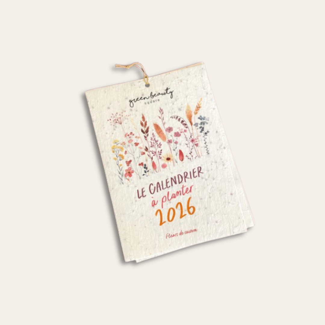 Calendrier à planter 2026 fleurs jardins petit calendrier à feuilleter, papier ensemencé à planter avec 13 graines de fleurs différentes