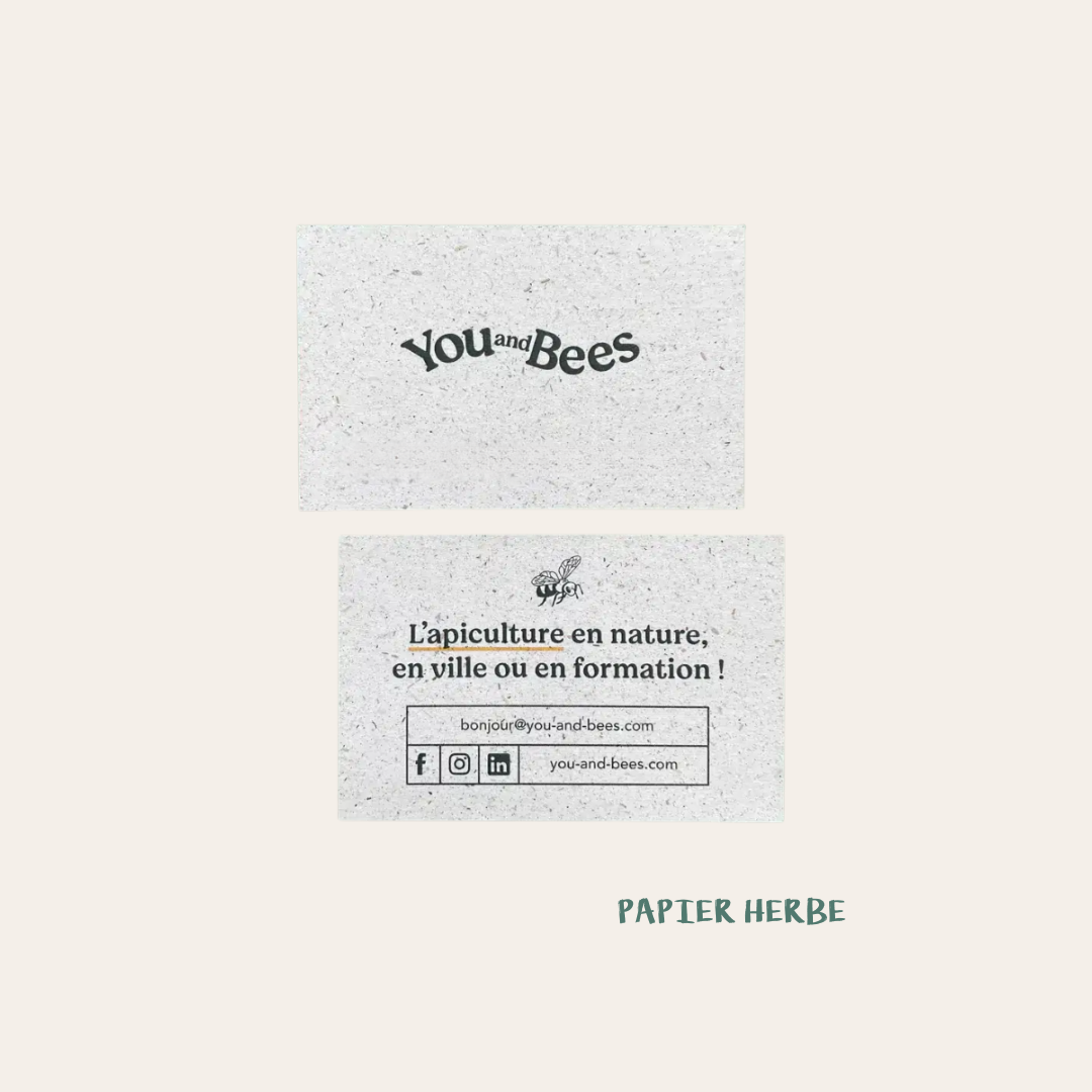 Cartes de visite papier herbe1