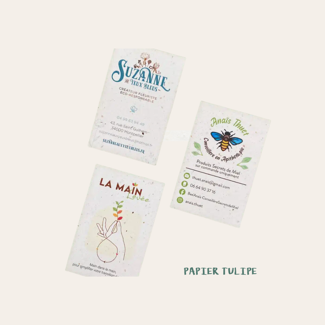 Cartes de visite papier tulipe1