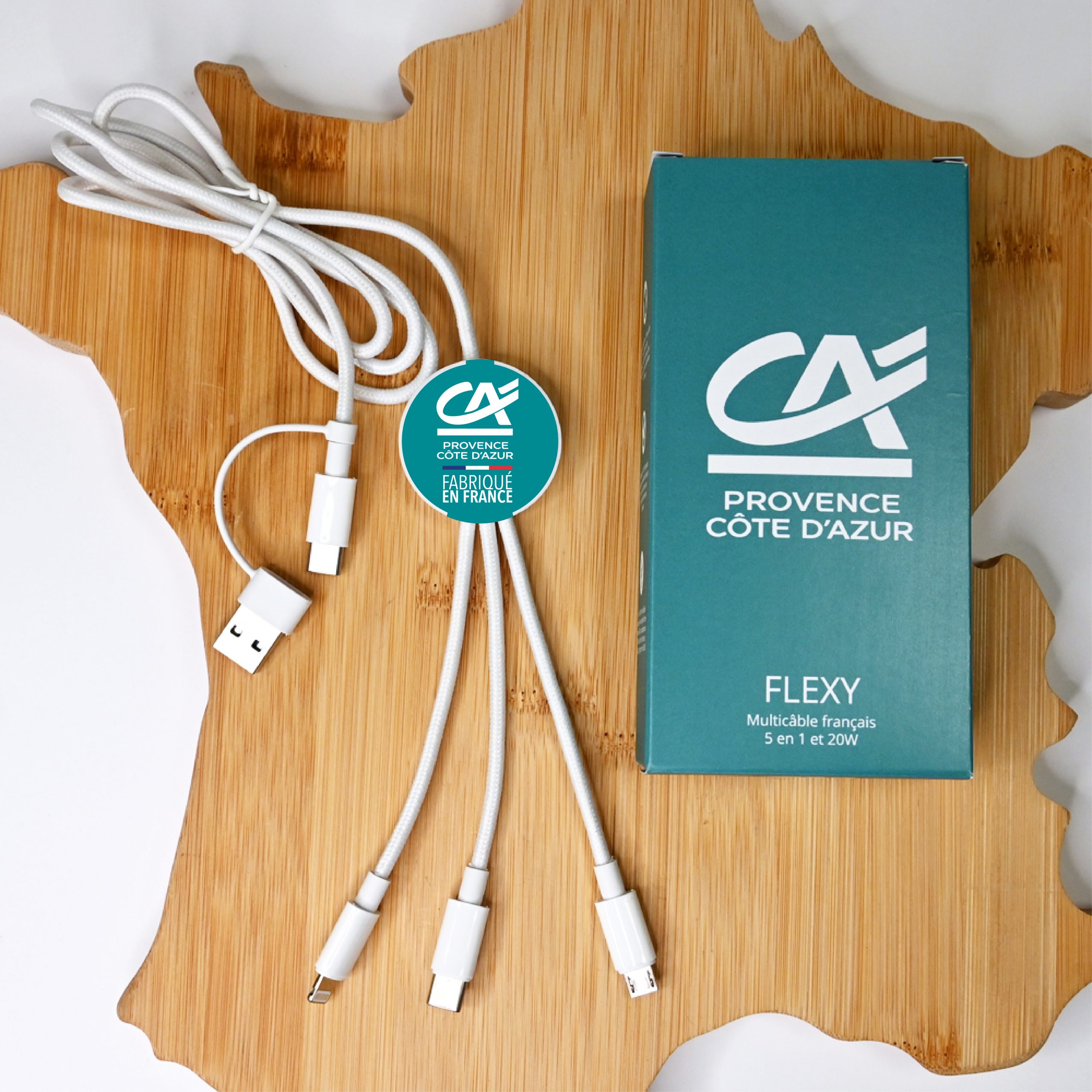 multicâble personnalisé avec logo crédit agricole