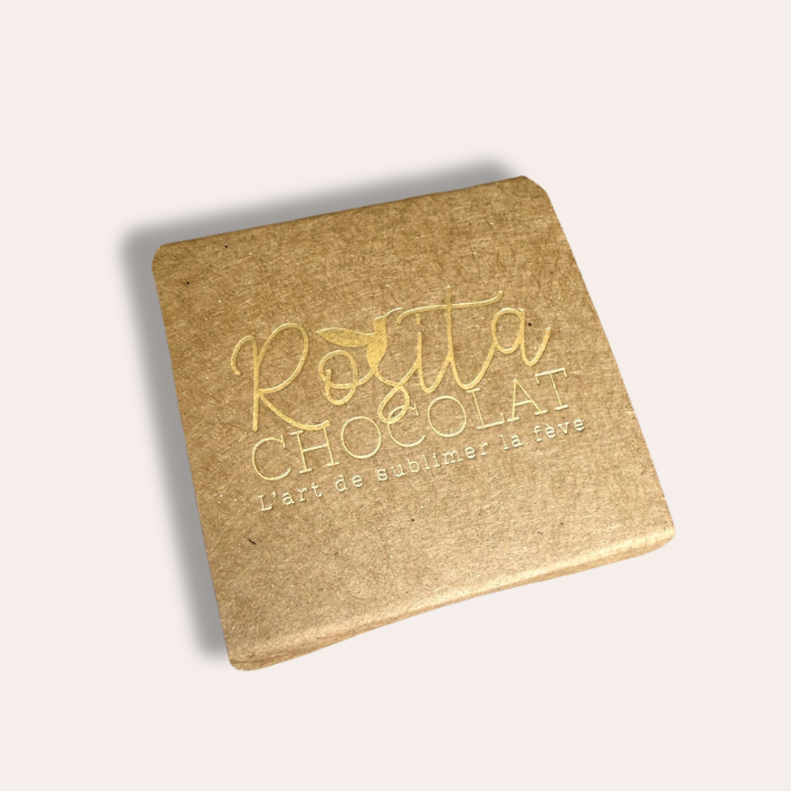boîte kraft carré chocolat mendiant fermée