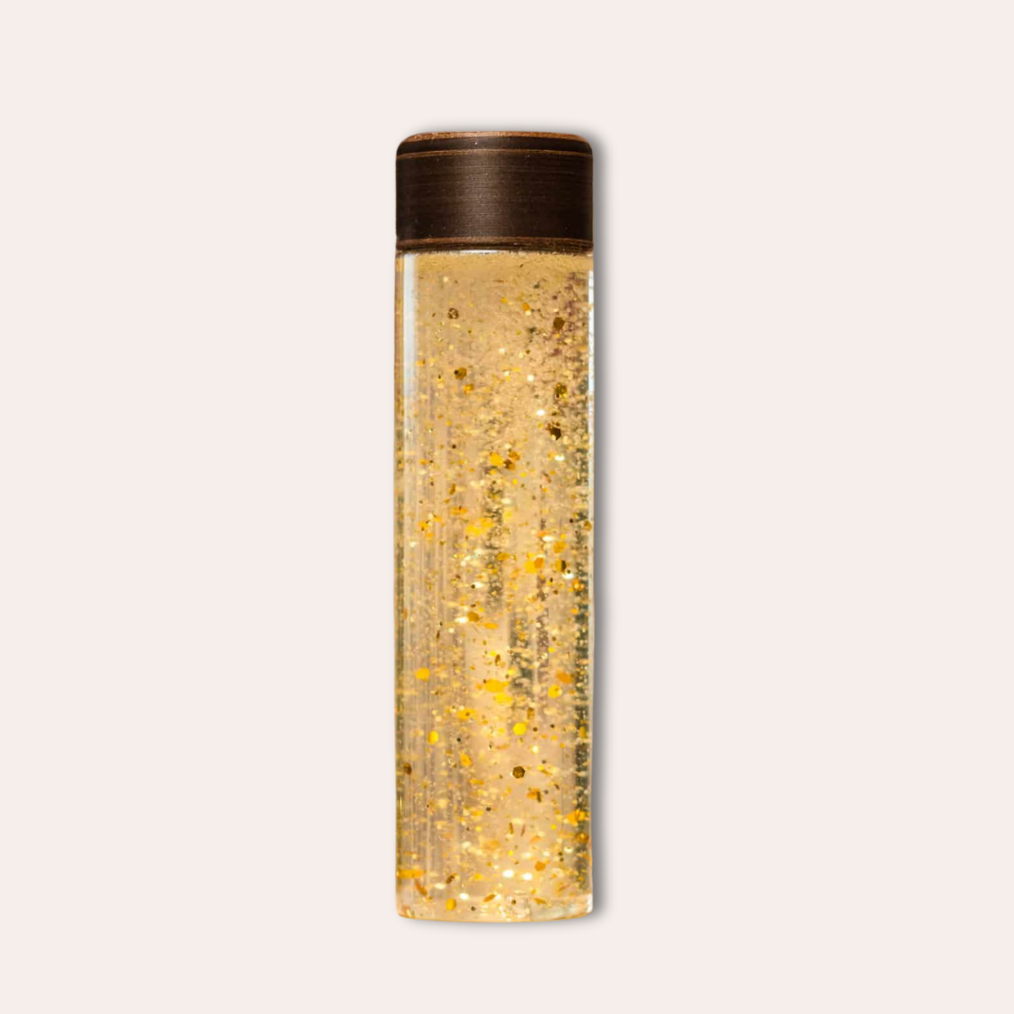 Bouteille sensorielle jaune à paillettes